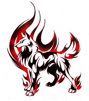 Wolf Tattoos With Flames Around Them - ClipArt Best