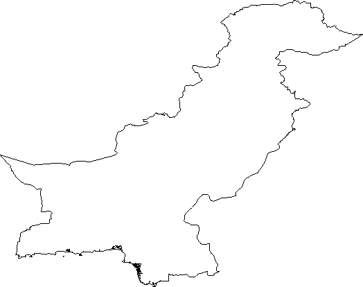 Blank Outline Map of Pakistan