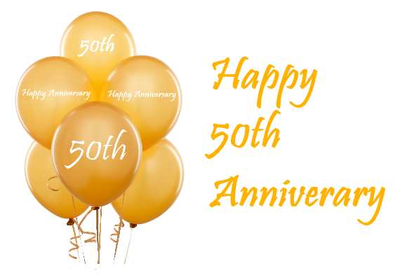 Happy 50th Anniversary Gold Balloons