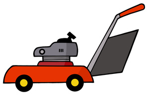Lawn Mower Clipart</b> Image - A red cartoon <b>lawn mower</b> for yard work