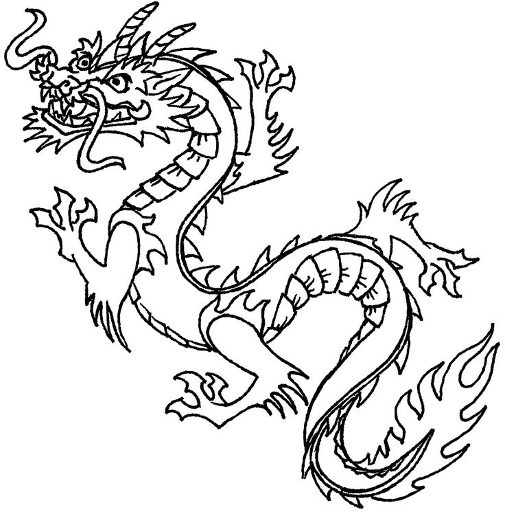 Japanese Dragon Clip Art | Free Printable Chinese Dragon Coloring ...
