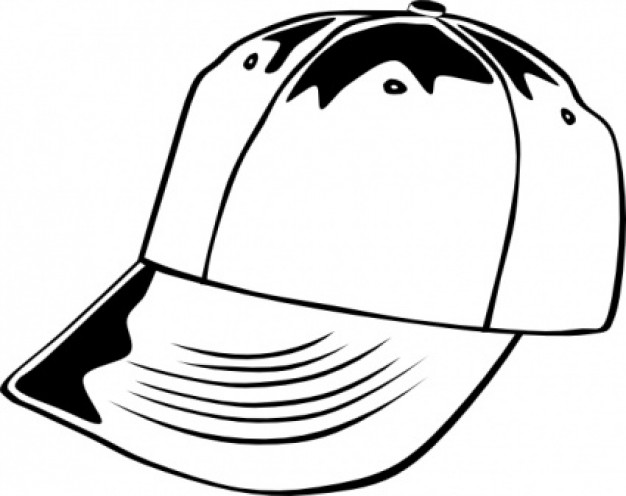 Baseball Cap (B und W) clip art | Download der kostenlosen Vektor