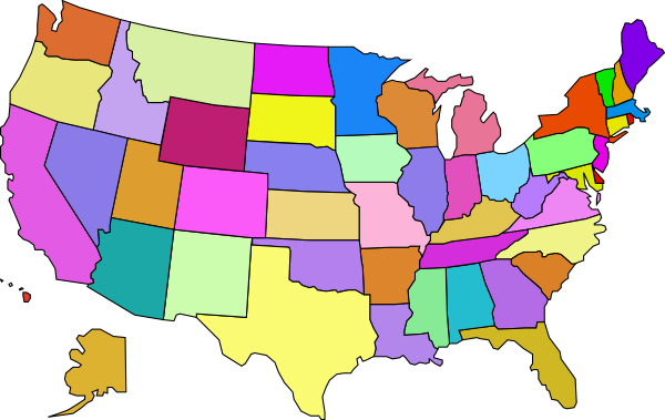 United States Map Clip Art - vector clip art online ...
