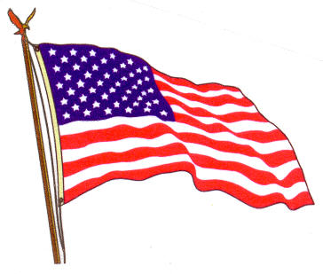 Flying american flag clipart