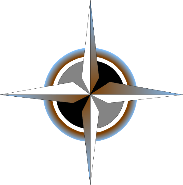 Map compass clipart brown