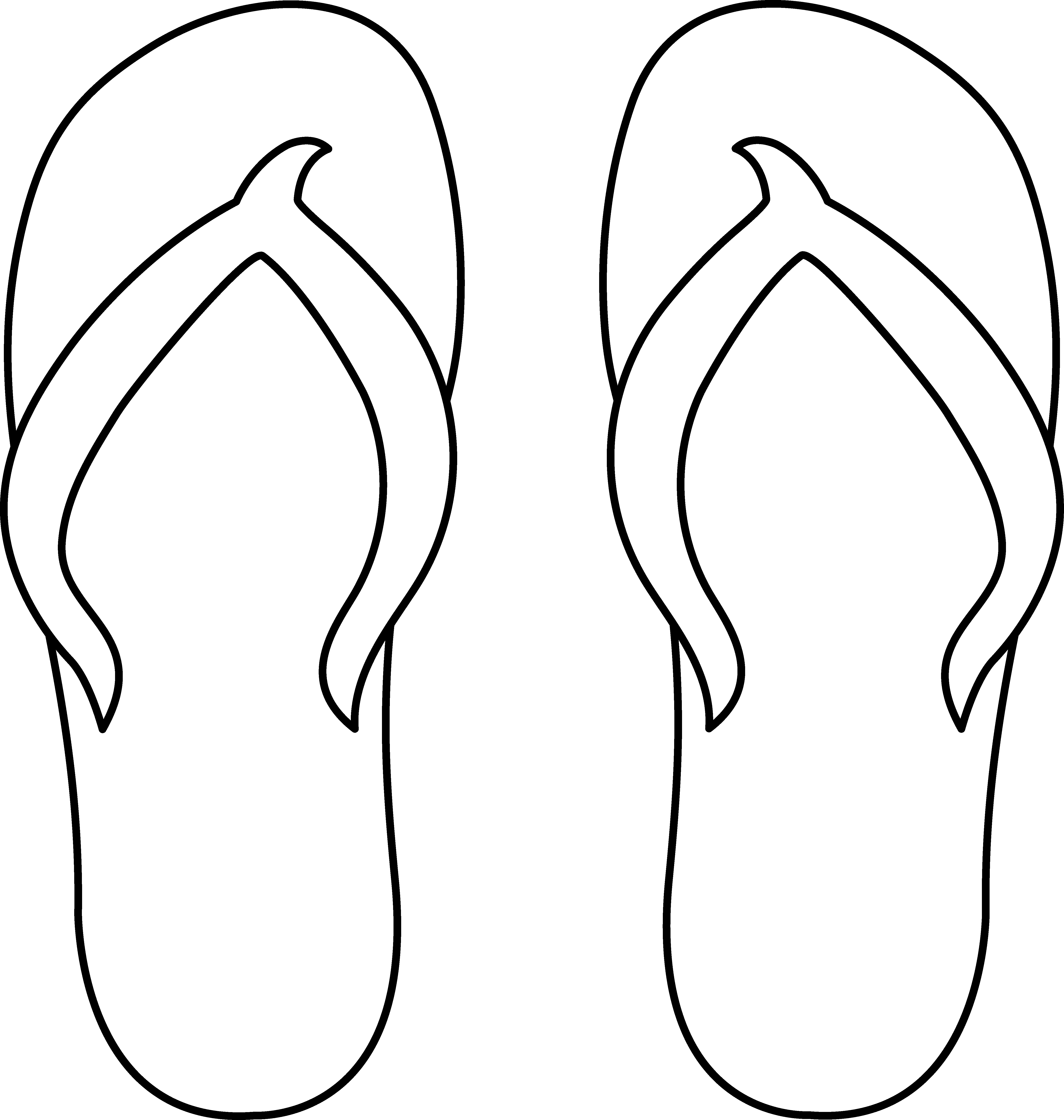 Flip Flops Clipart Black And White - Free Clipart ...