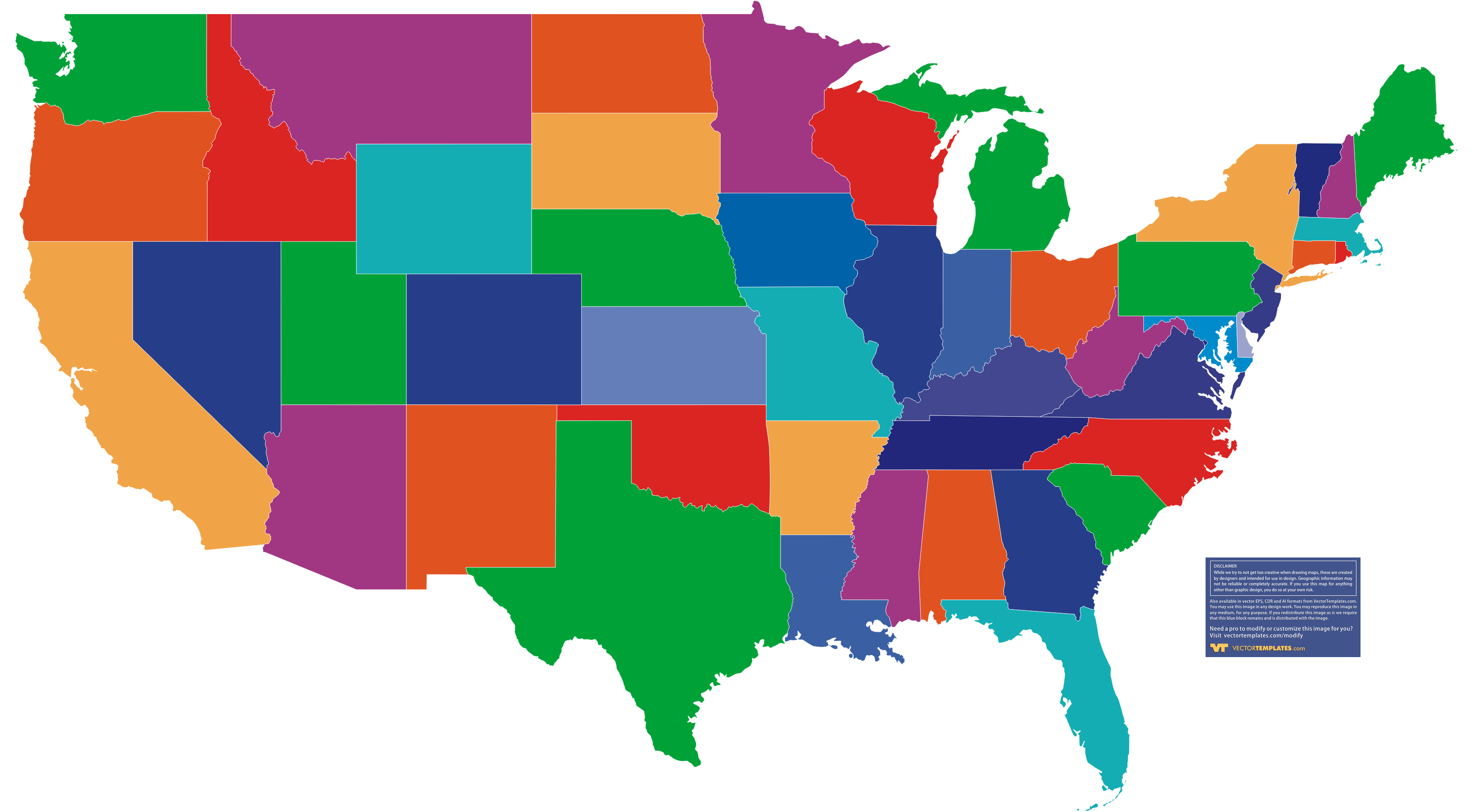 United states map outline vector with state names clipart ...