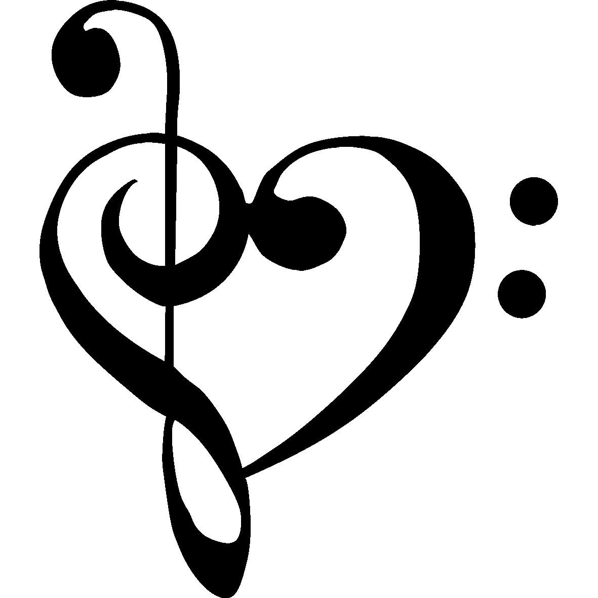 Musical Heart Note Stencil - ClipArt Best