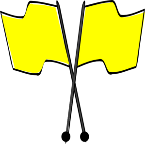 Crossed Yellow Flags clip art - vector clip art online, royalty ...