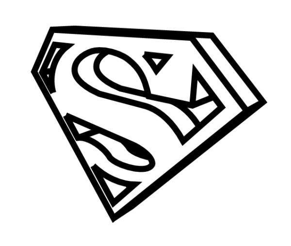 superman clipart black and white - photo #24