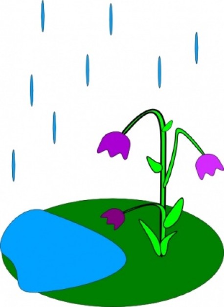Rain Flowers clip art | Download free Vector