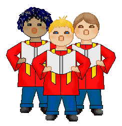 Choir Clip Art - Three Choir Boys Singing - Boys Singing