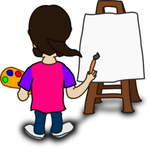 Cartoon Character Painting Blank Slate clip art - vector clip art ...