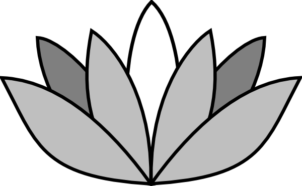 Greyscale Lotus Flower Clip Art - vector clip art ...