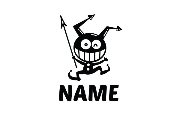 Cute Little Devil Mascot Character Logo