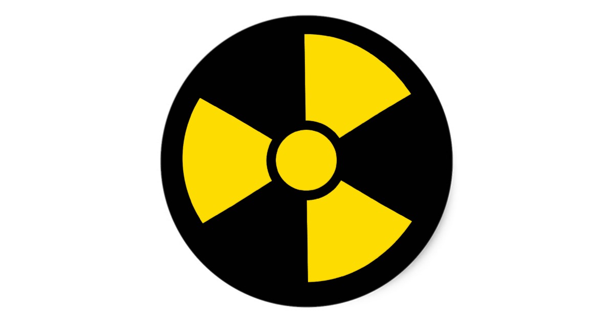 Radiation Symbol - Danger Radioactive Classic Round Sticker | Zazzle