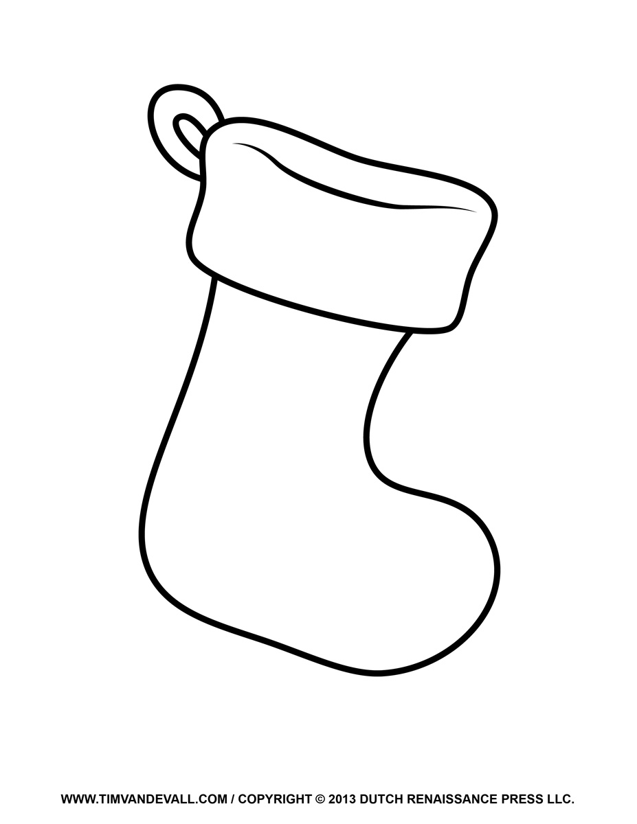 Christmas Stocking Outline Clipart
