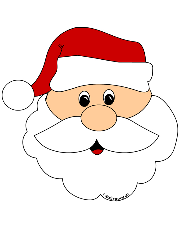 Santa Claus Face Cut Out | Coloring Page