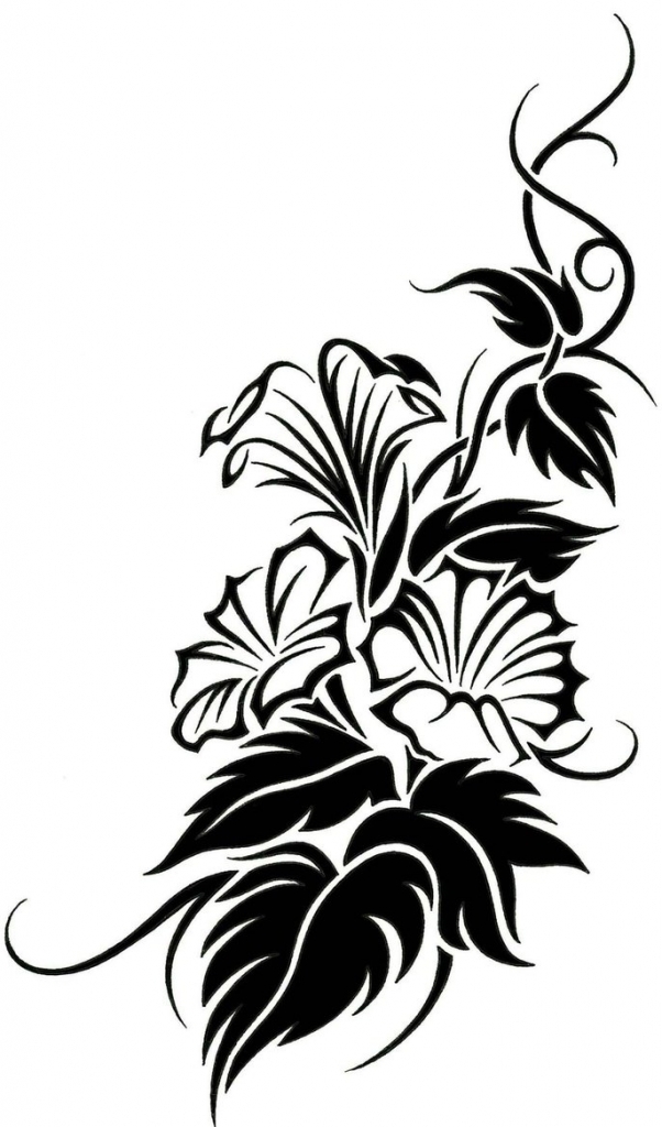 Flower Tribal Tattoo Designs Tribal Lily Flowers Tattoo Design ...