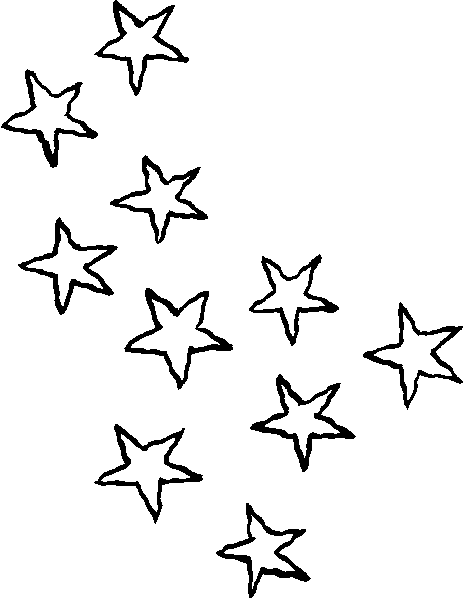 Shooting star clipart black and white