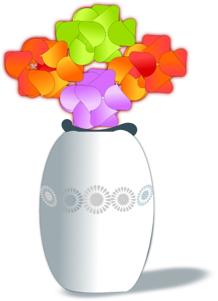 Flowers In Vase 2 Clip Art - vector clip art online ...