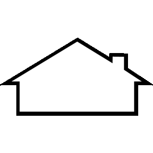 House Roof Outline Clipart Scene House Roof Blue