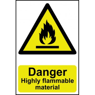 440 views Danger Highly flammable material Safety Sign - Work Safety ...