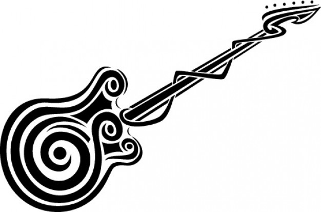 Guitar clipart with an spiral | Download free Vector