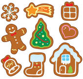 Christmas Cookie Clip Art Black And White - Free ...