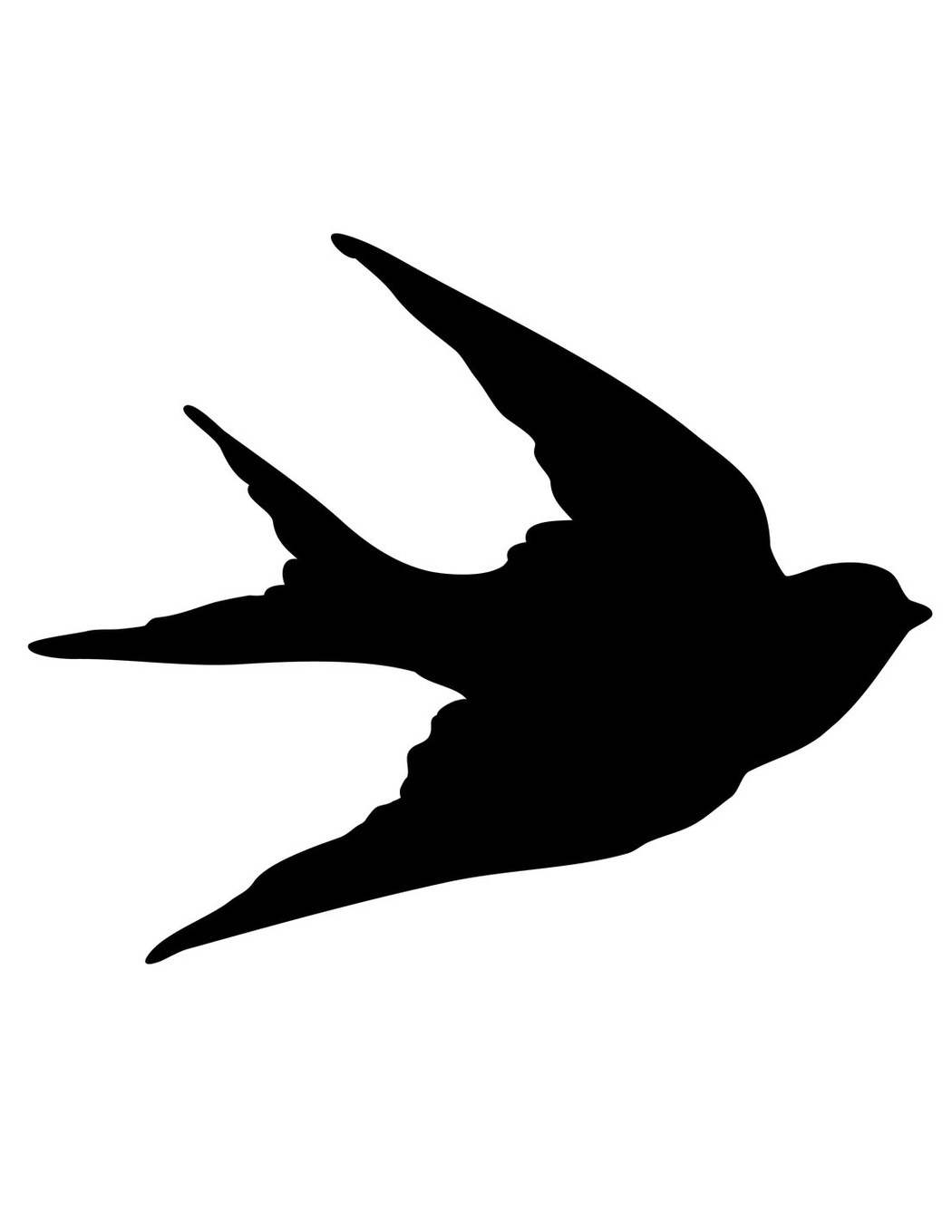 Free clipart for black silhouette of small birds