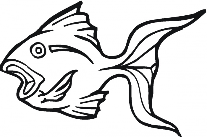 Goldfish Coloring Page Clipart