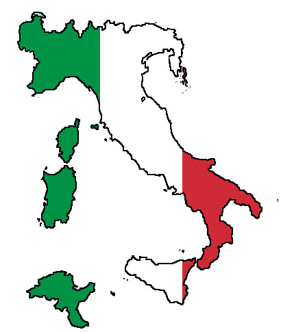 Italy Flag Map