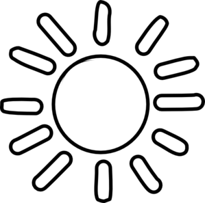 Free clipart outline image of sun
