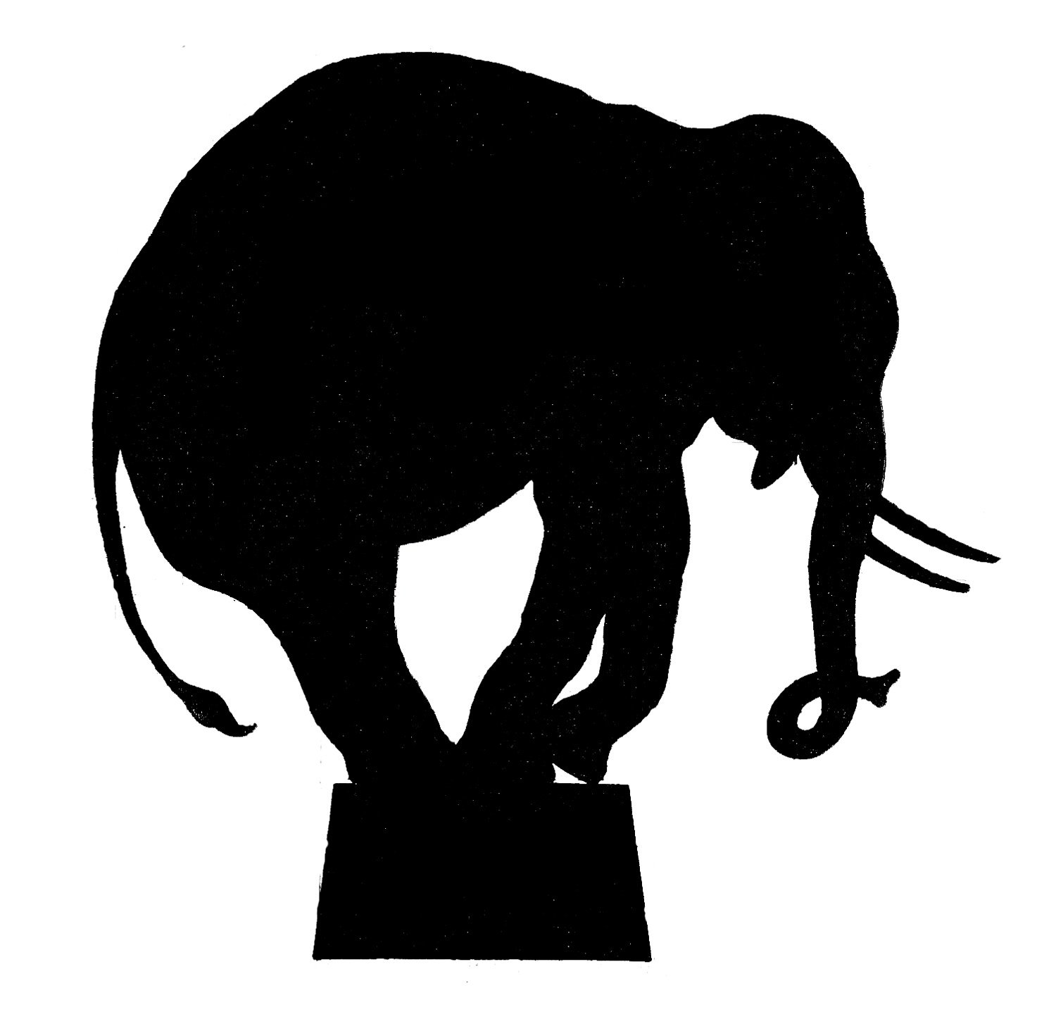 Black clipart elephant head silhouette