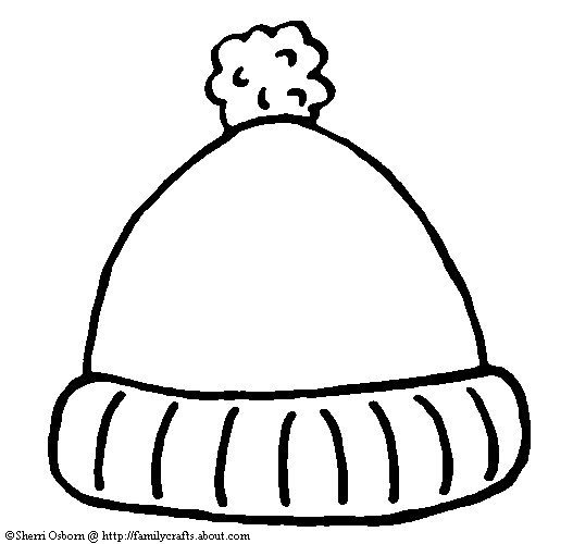 stocking cap coloring page hat template winter hats and templates
