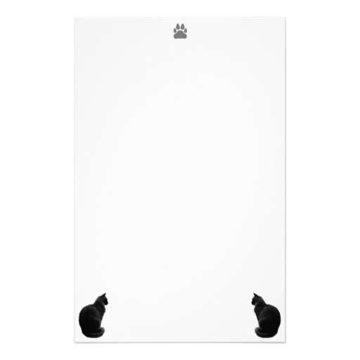 Silhouetted Cat Writing paper Custom Stationery from Zazzle.