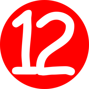 Red, Rounded,with Number 12 clip art - vector clip art online ...