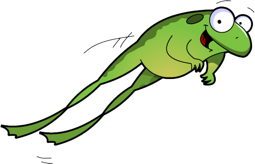 Cartoon jumping frog clipart