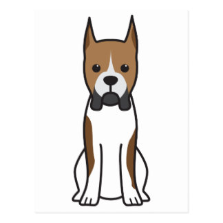 Cartoon Boxer Dog Postcards | Zazzle