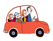 Family In A Car Clipart