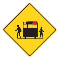 School Bus Stop Ahead - Strada Sign Supply Inc.