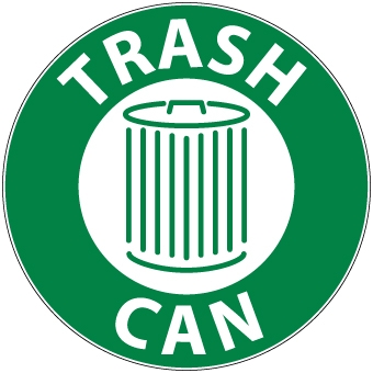Trash Can Floor Sign