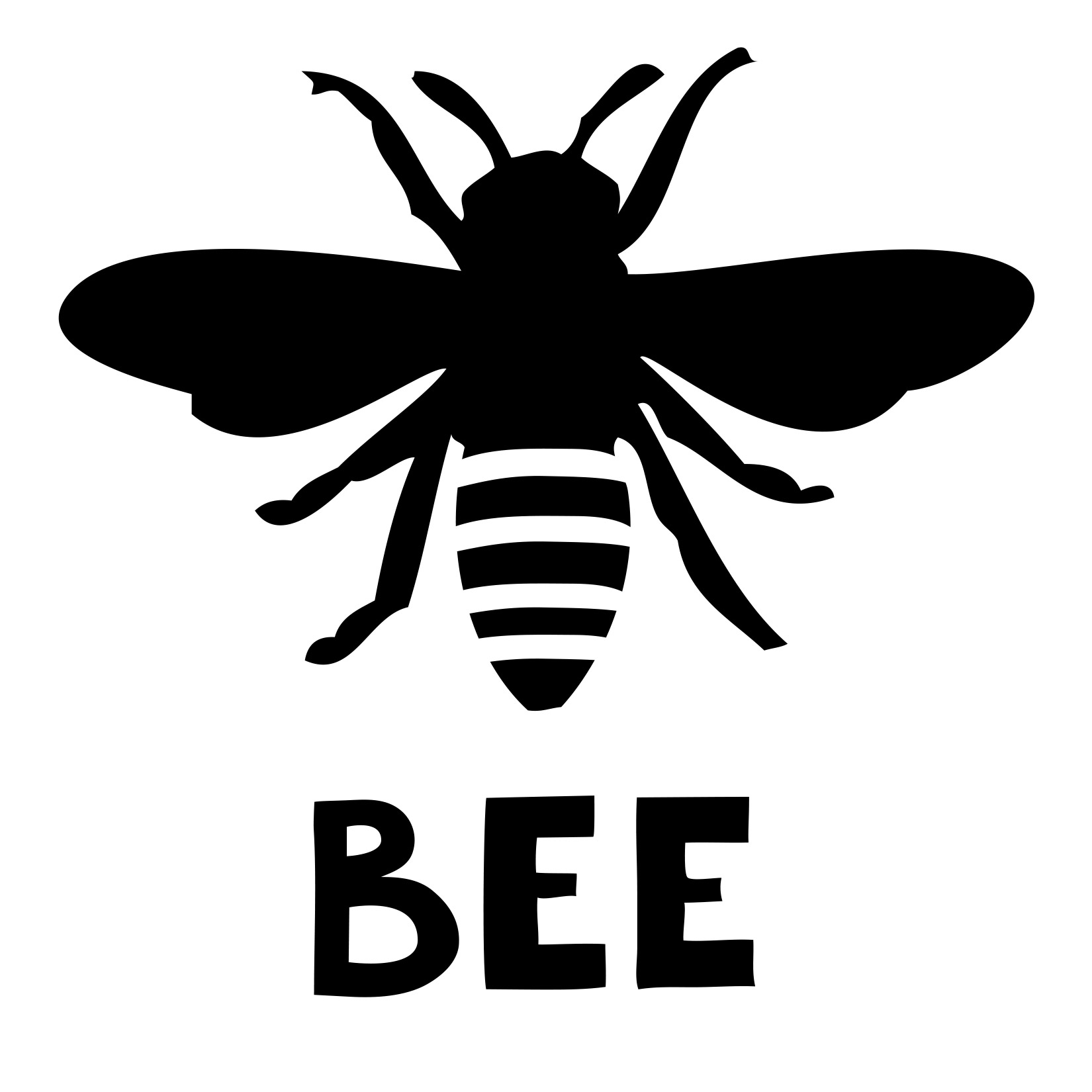 Best Photos of Bumble Bee Stencil - Black and White Bee Clip Art ...