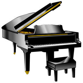 Woman grand piano notes cartoon piano clip art free vector 3 ...