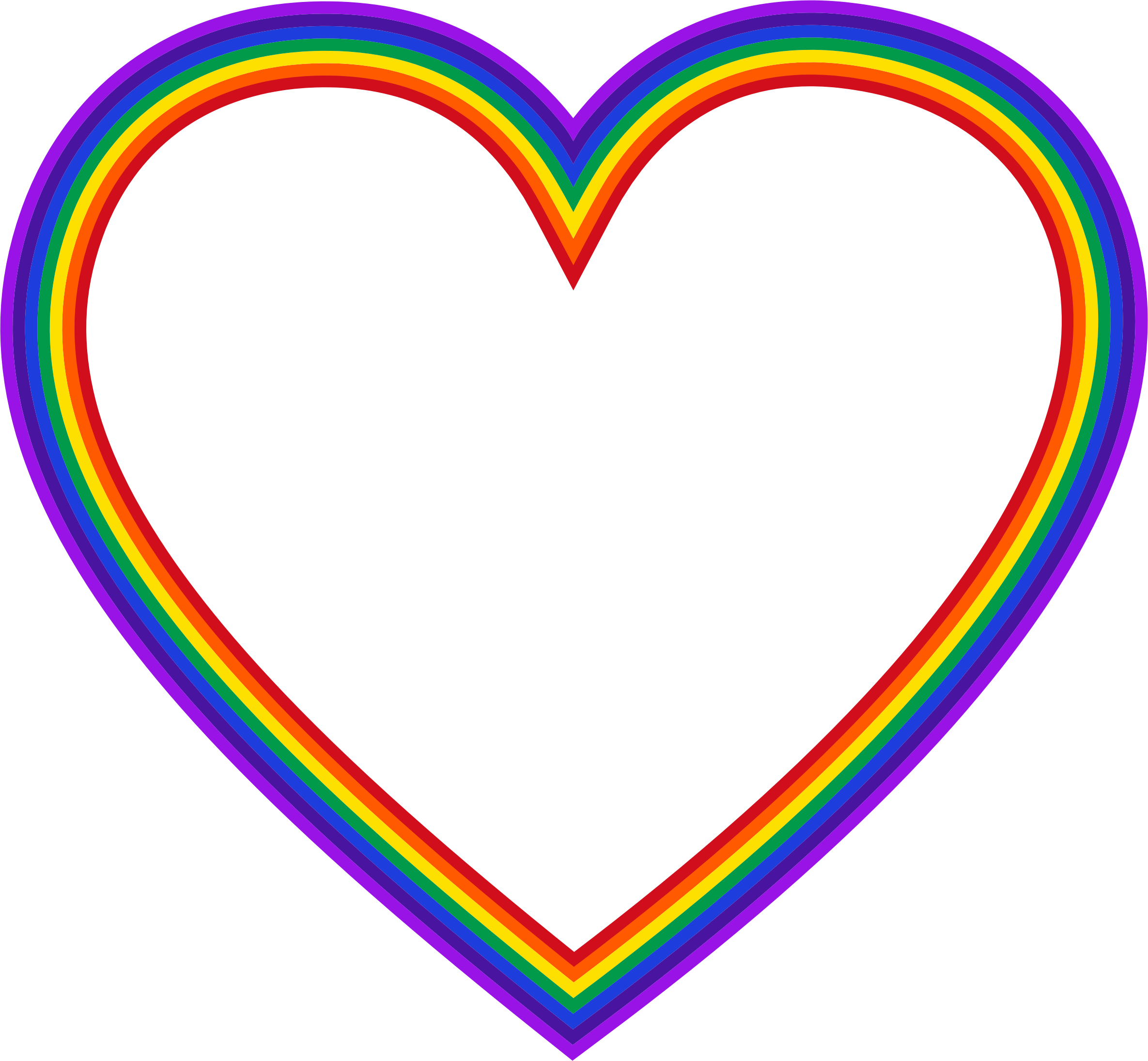 Rainbow heart clipart
