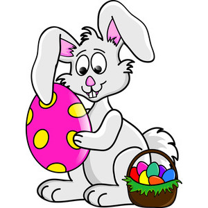 Free Easter Clip Art Image - The Easter Bunny with Easter Eggs ...