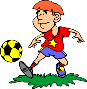 Clipart boy playing football