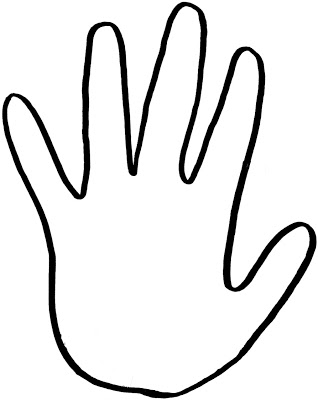 Clipart black and white hand print