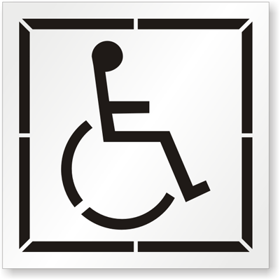 Handicap Stencil and Wheelchair Signs