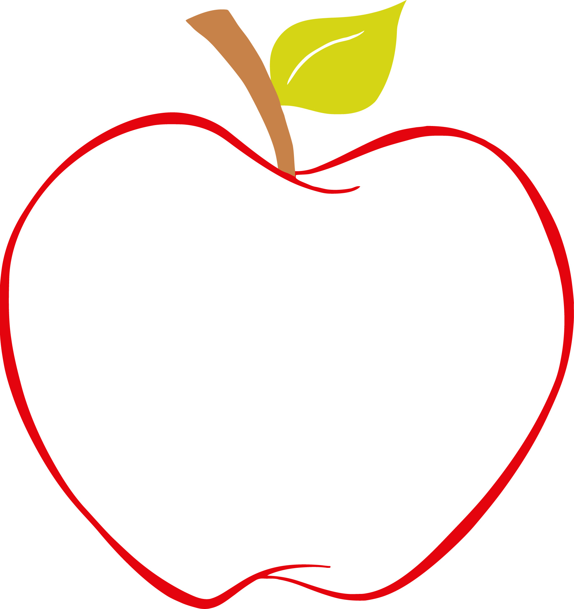Red apple outline clipart
